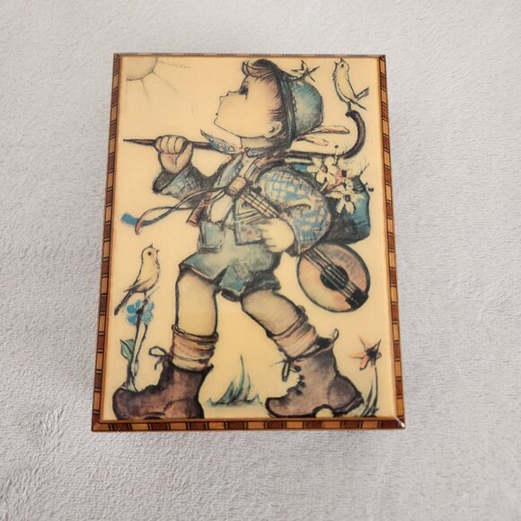Hummel The Happy Wanderer Music Jewelry Box Made in W. Germany - Picture 2 of 14